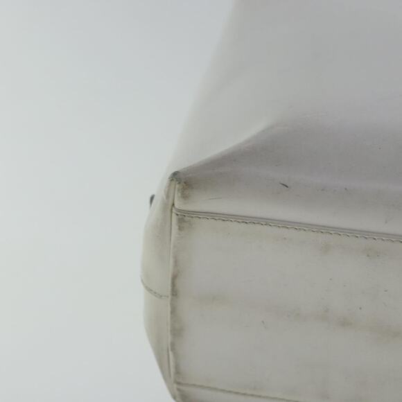 PRADA Hand Bag Enamel Plastic White Clear Silver - Picture 9 of 16